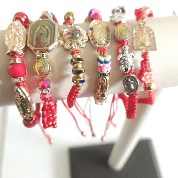 Thread Beaded Adjustable Bracelets religious Virgen de Guadalupe San Judas - Picture 16 of 16